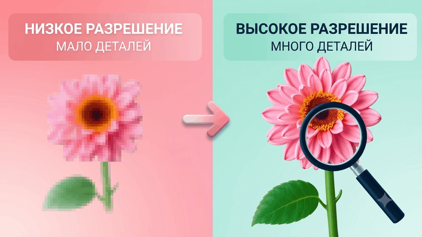 Увеличение фото в 4 раза — пример